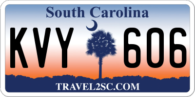 SC license plate KVY606