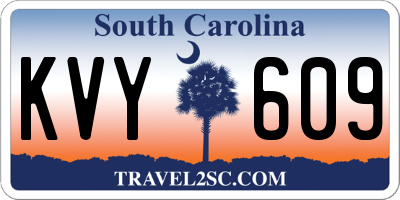 SC license plate KVY609