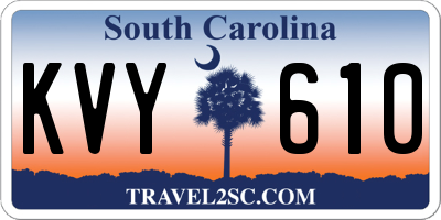 SC license plate KVY610