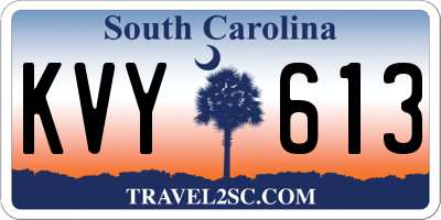 SC license plate KVY613