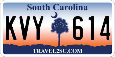 SC license plate KVY614