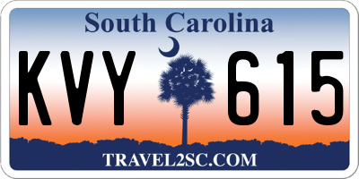 SC license plate KVY615