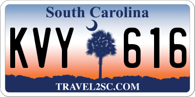 SC license plate KVY616