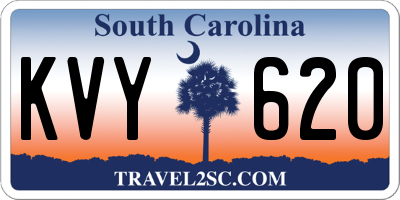 SC license plate KVY620