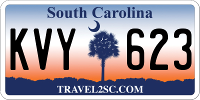 SC license plate KVY623