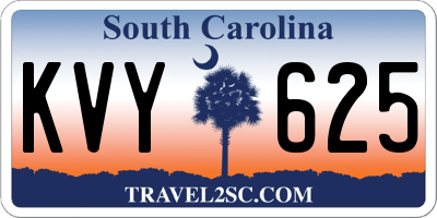 SC license plate KVY625