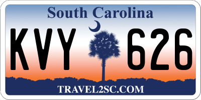 SC license plate KVY626