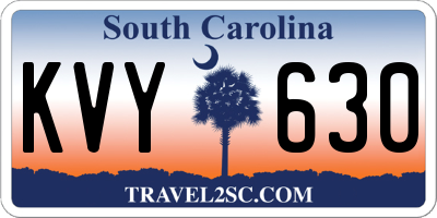 SC license plate KVY630