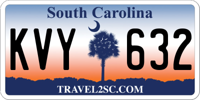 SC license plate KVY632
