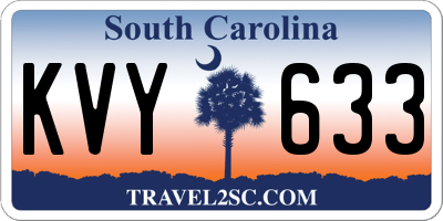 SC license plate KVY633