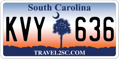 SC license plate KVY636
