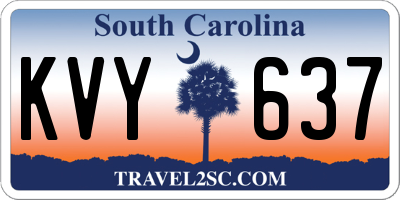 SC license plate KVY637