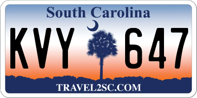 SC license plate KVY647