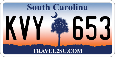 SC license plate KVY653