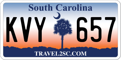 SC license plate KVY657