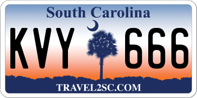 SC license plate KVY666