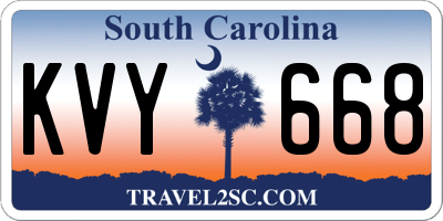 SC license plate KVY668