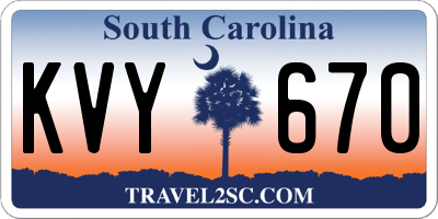 SC license plate KVY670