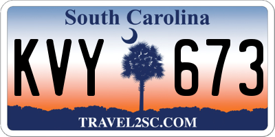SC license plate KVY673
