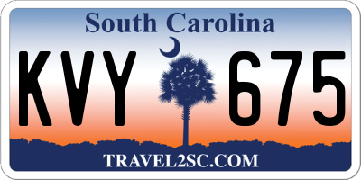 SC license plate KVY675