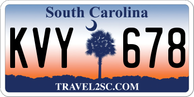 SC license plate KVY678
