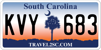 SC license plate KVY683