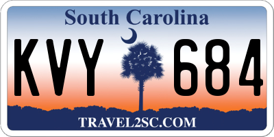 SC license plate KVY684