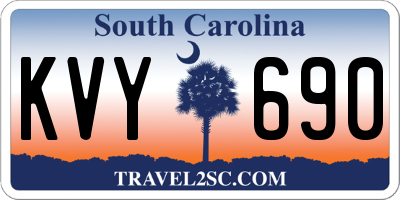 SC license plate KVY690