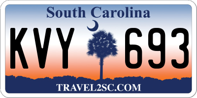 SC license plate KVY693