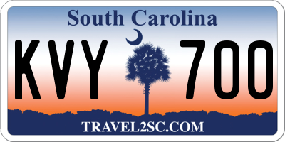 SC license plate KVY700