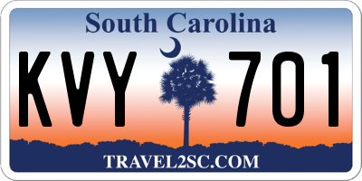 SC license plate KVY701