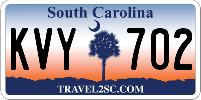 SC license plate KVY702