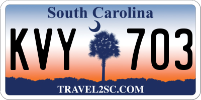 SC license plate KVY703