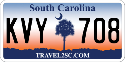 SC license plate KVY708