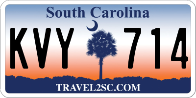 SC license plate KVY714