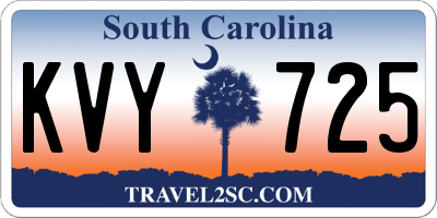 SC license plate KVY725