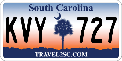 SC license plate KVY727