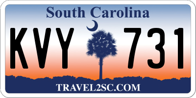 SC license plate KVY731