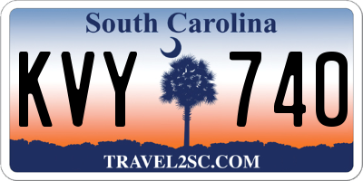 SC license plate KVY740