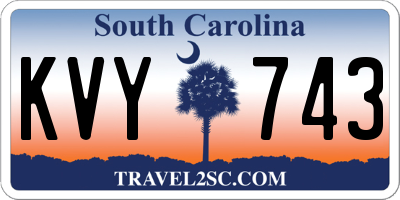 SC license plate KVY743