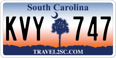 SC license plate KVY747