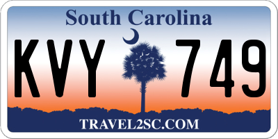 SC license plate KVY749
