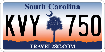SC license plate KVY750
