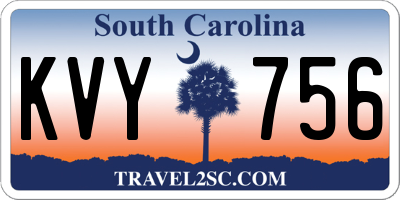 SC license plate KVY756