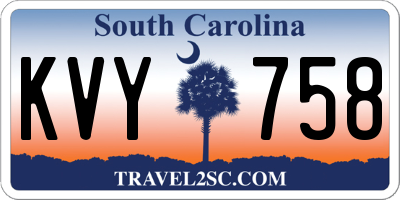SC license plate KVY758
