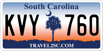 SC license plate KVY760