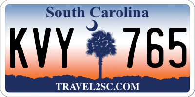 SC license plate KVY765