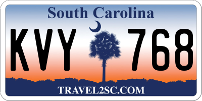 SC license plate KVY768