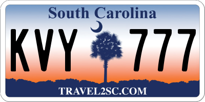 SC license plate KVY777