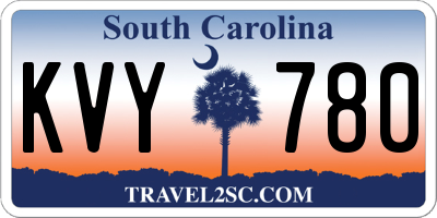 SC license plate KVY780